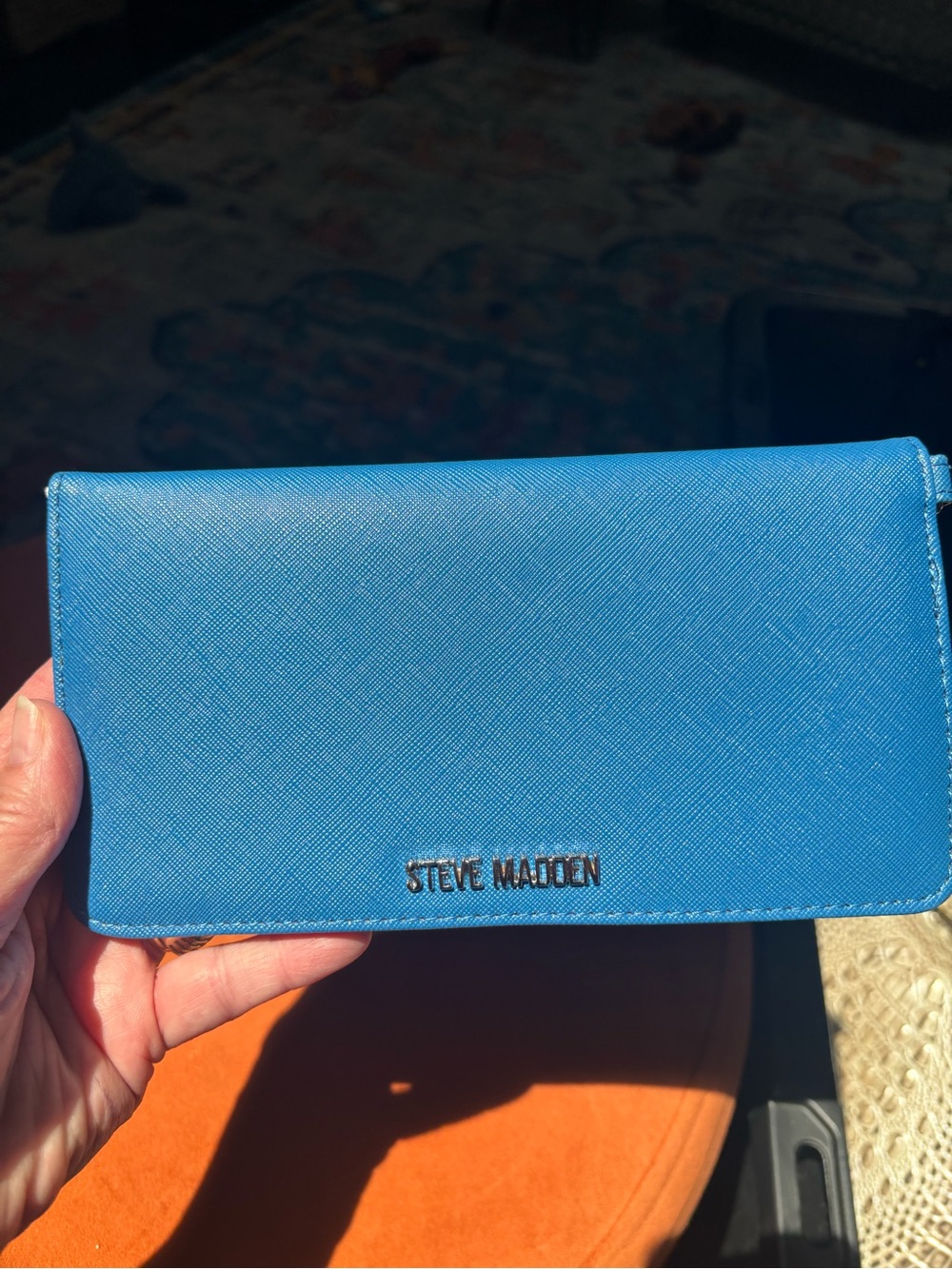Steve Madden Men’s Bright Blue Saffiano Wallet